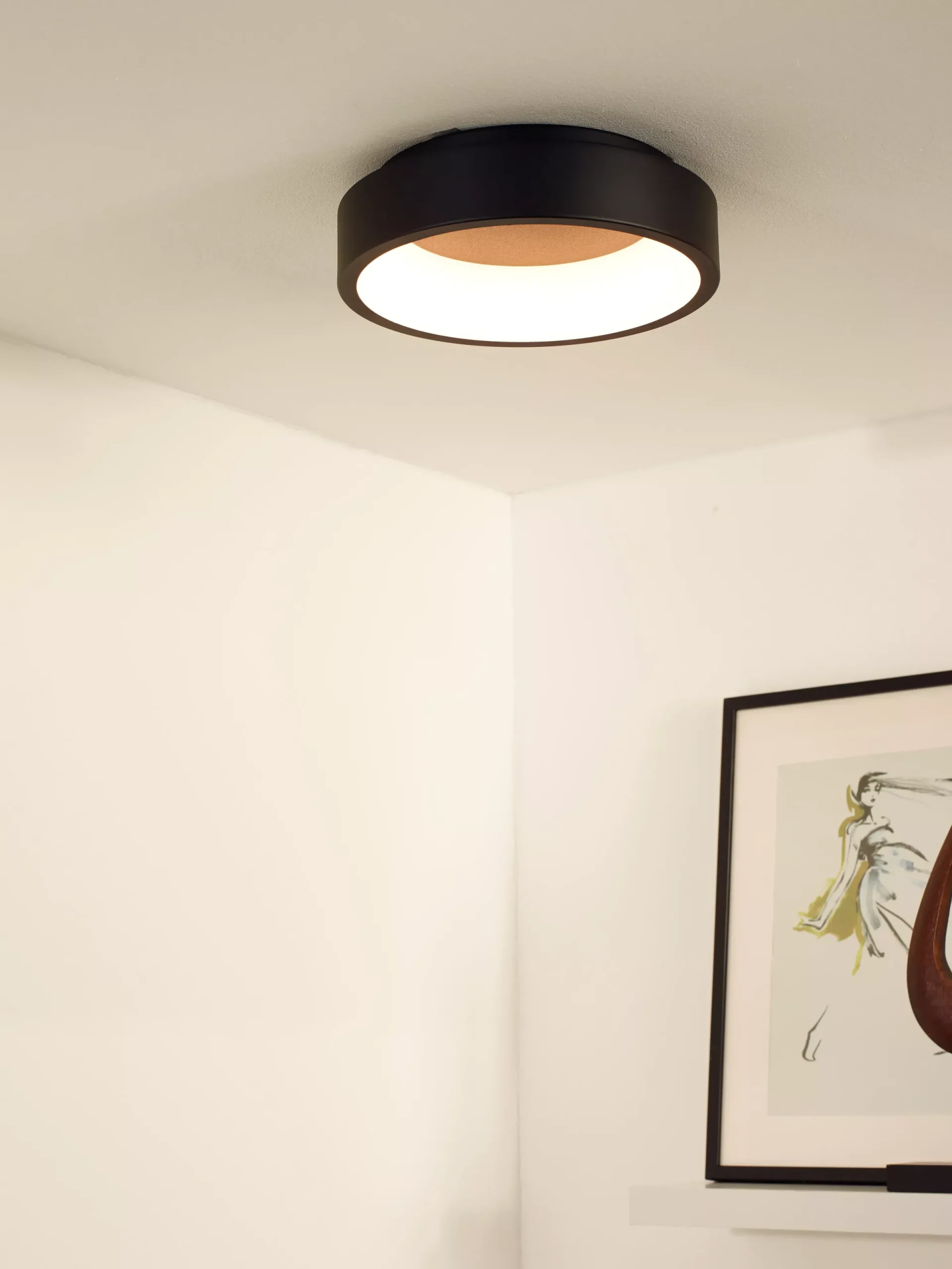 TALOWE LED - Plafonnière - Ø 30 cm - LED Dimb. - 1x20W 3000K - Zwart*Lucide New