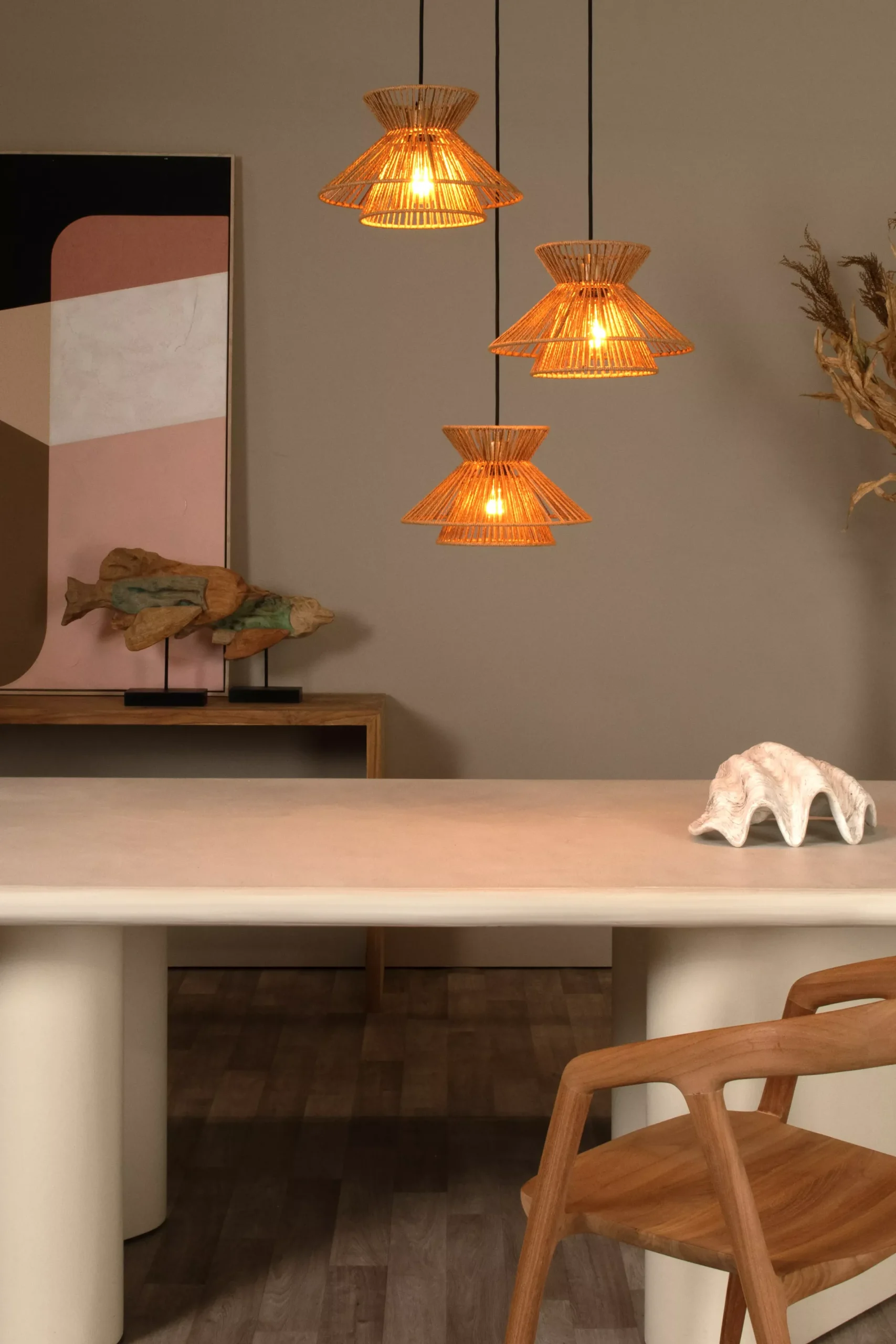 TASMAN - Hanglamp - 3xE27 - Naturel*Lucide Shop