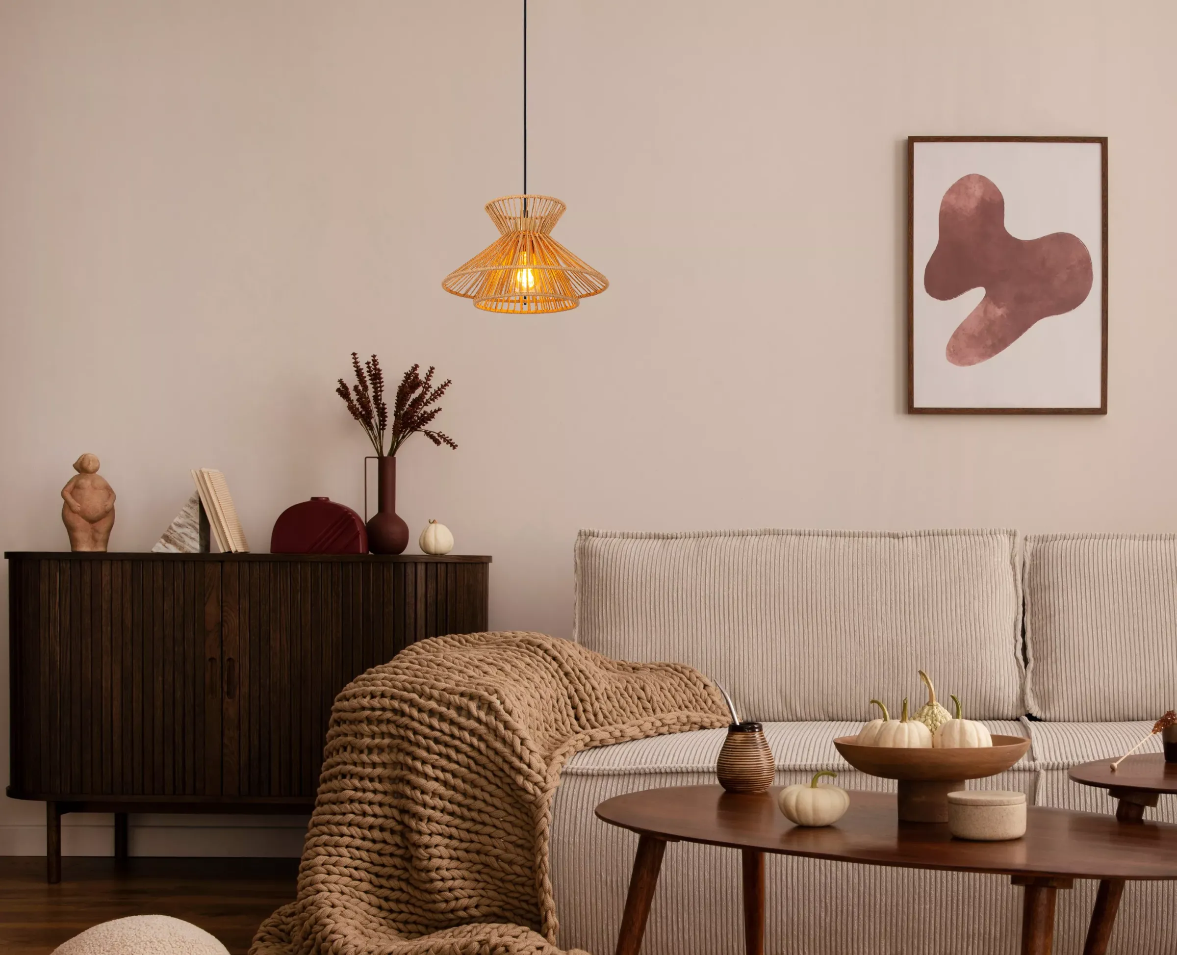 TASMAN - Hanglamp - 1xE27 - Naturel*Lucide Best