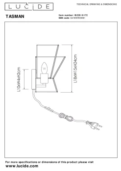 TASMAN - Wandlamp - 1xE14 - Naturel*Lucide Store