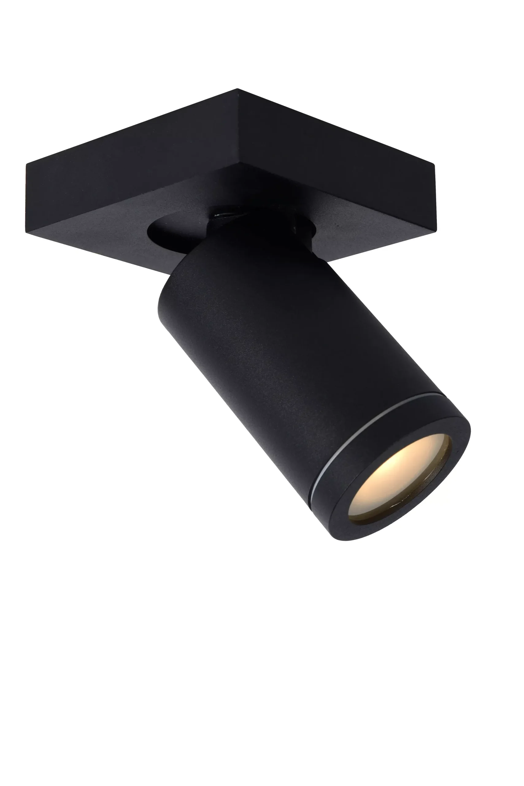 TAYLOR - Plafondspot Badkamer - LED Dim to warm - GU10 - 1x5W 2200K/3000K - IP44 - Zwart*Lucide Online