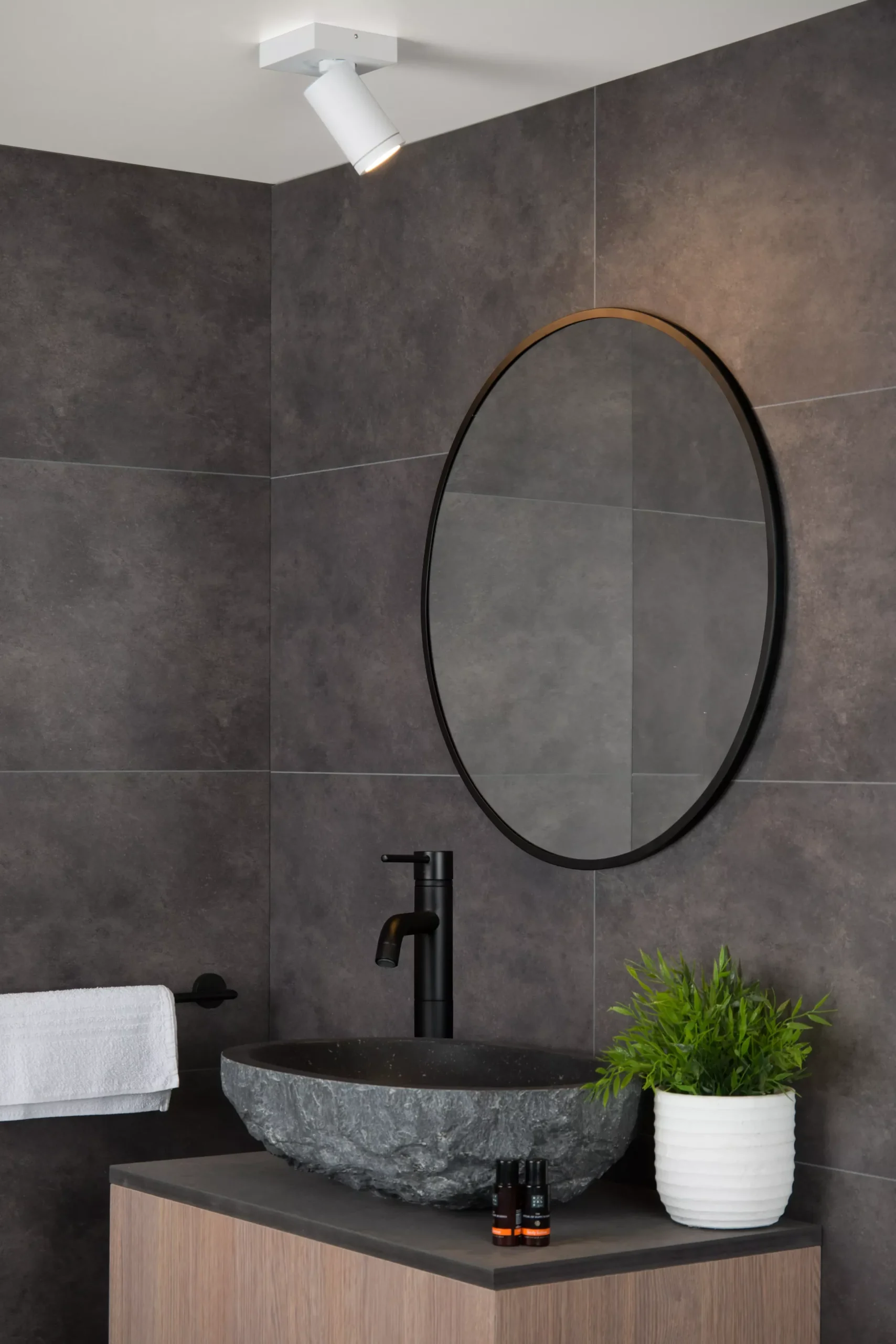 TAYLOR - Plafondspot Badkamer - LED Dim to warm - GU10 - 1x5W 2200K/3000K - IP44 - Wit*Lucide Fashion