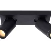 TAYLOR - Plafondspot Badkamer - LED Dim to warm - GU10 - 2x5W 2200K/3000K - IP44 - Zwart*Lucide Best Sale