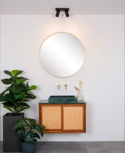 TAYLOR - Plafondspot Badkamer - LED Dim to warm - GU10 - 2x5W 2200K/3000K - IP44 - Zwart*Lucide Best Sale