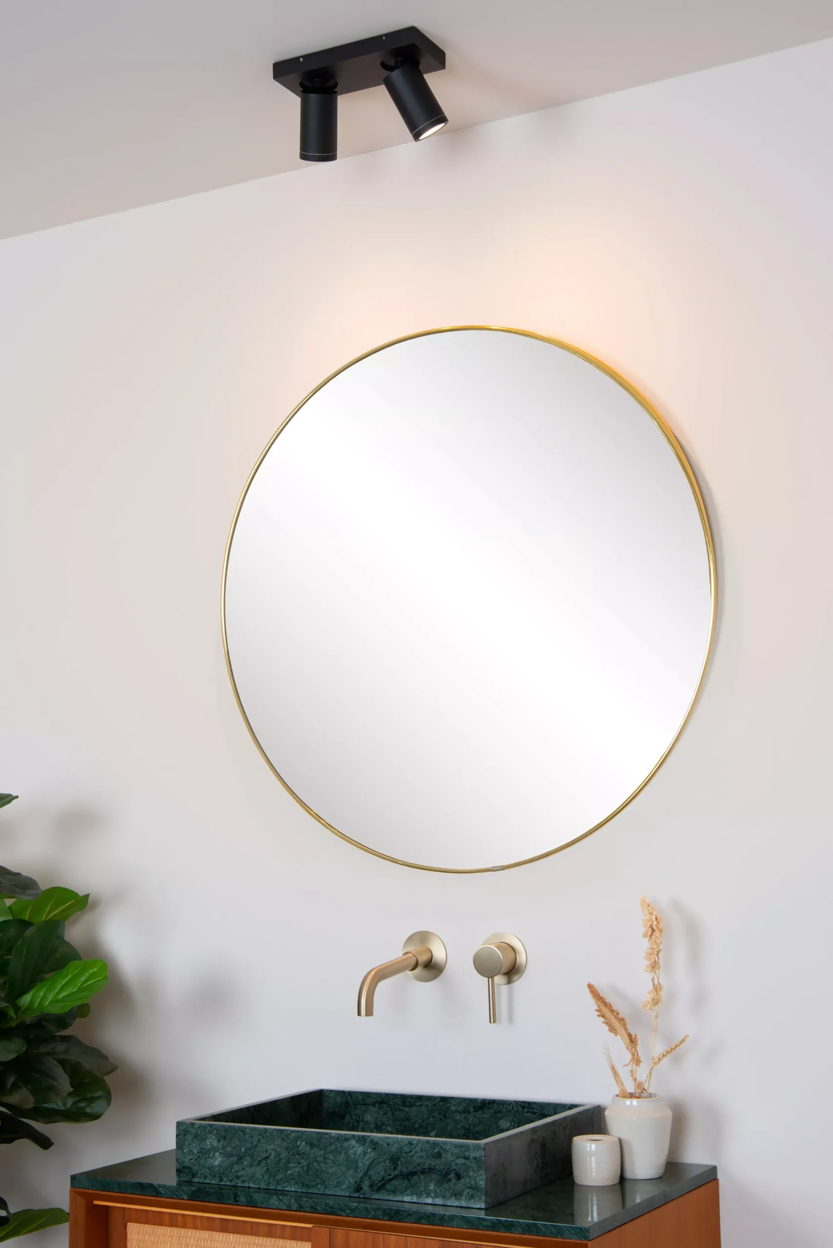 TAYLOR - Plafondspot Badkamer - LED Dim to warm - GU10 - 2x5W 2200K/3000K - IP44 - Zwart*Lucide Best Sale