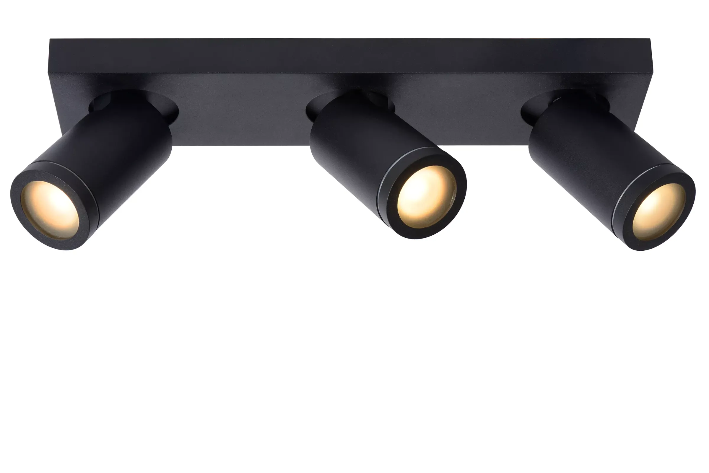 TAYLOR - Plafondspot Badkamer - LED Dim to warm - GU10 - 3x5W 2200K/3000K - IP44 - Zwart*Lucide Best