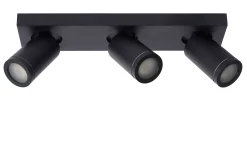 TAYLOR - Plafondspot Badkamer - LED Dim to warm - GU10 - 3x5W 2200K/3000K - IP44 - Zwart*Lucide Best