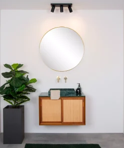 TAYLOR - Plafondspot Badkamer - LED Dim to warm - GU10 - 3x5W 2200K/3000K - IP44 - Zwart*Lucide Best