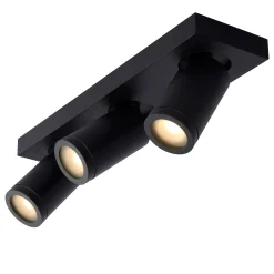 TAYLOR - Plafondspot Badkamer - LED Dim to warm - GU10 - 3x5W 2200K/3000K - IP44 - Zwart*Lucide Best