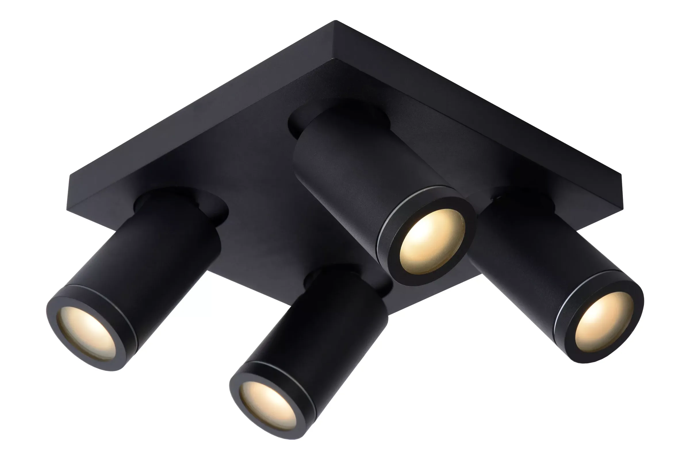 TAYLOR - Plafondspot Badkamer - LED Dim to warm - GU10 - 4x5W 2200K/3000K - IP44 - Zwart*Lucide Flash Sale