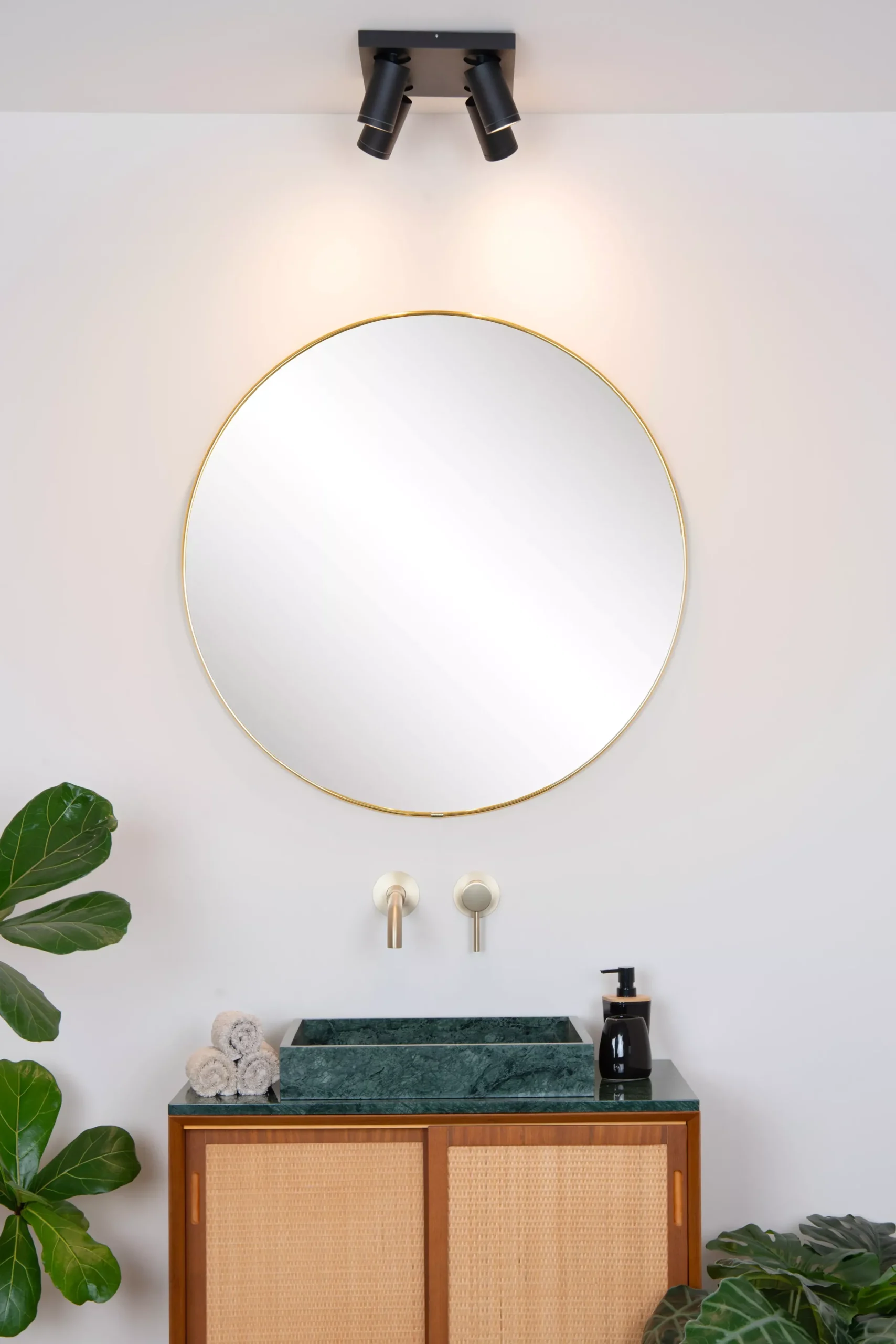 TAYLOR - Plafondspot Badkamer - LED Dim to warm - GU10 - 4x5W 2200K/3000K - IP44 - Zwart*Lucide Flash Sale
