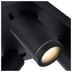TAYLOR - Plafondspot Badkamer - LED Dim to warm - GU10 - 4x5W 2200K/3000K - IP44 - Zwart*Lucide Flash Sale