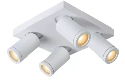 TAYLOR - Plafondspot Badkamer - LED Dim to warm - GU10 - 4x5W 2200K/3000K - IP44 - Wit*Lucide Discount