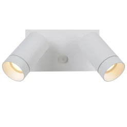 TAYLOR - Wandspot / Wandlamp Binnen/Buiten - 2xGU10 - IP54 - Beweging & dag/nacht sensor - Wit*Lucide Cheap