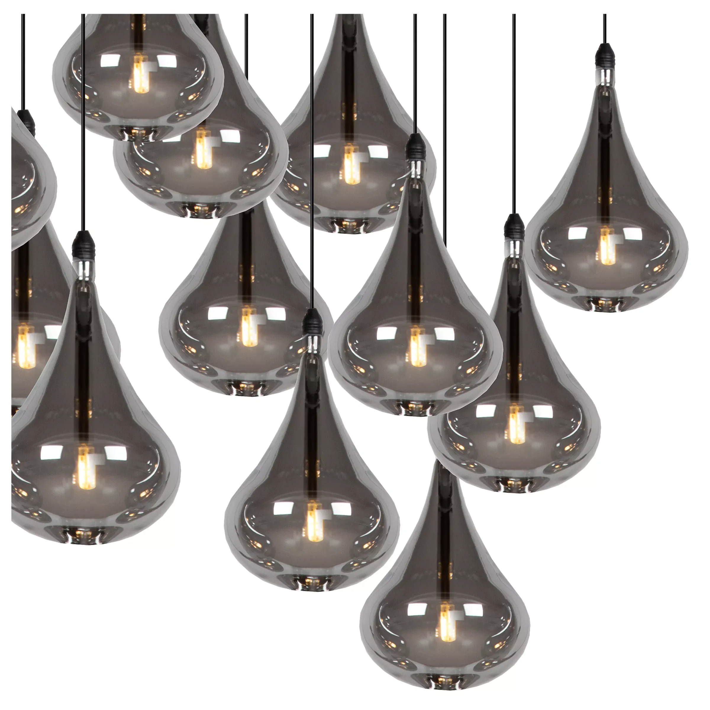 TEARS - Hanglamp - LED Dimb. - G4 - 8x1,5W 3000K - Zwart*Lucide Store