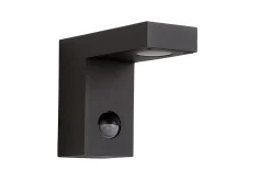 TEXAS-IR - Wandspot / Wandlamp Binnen/Buiten - LED - 1x7W 3000K - IP54 - Beweging & dag/nacht sensor (uitschakelbaar) - Antraciet*Lucide Store