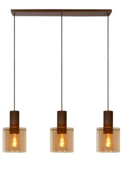 TOLEDO - Hanglamp - Ø 20 cm - 3xE27 - Amber*Lucide Fashion