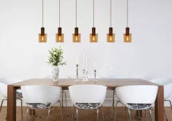 TOLEDO - Hanglamp - Ø 20 cm - 3xE27 - Amber*Lucide Fashion