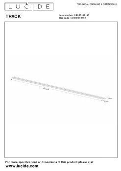 TRACK Afdekplaat/cover- 1-fase Railsysteem / Railverlichting - 2 meter - Zwart (Uitbreiding)*Lucide Discount