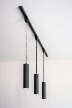 TRACK FLORIS Hanglamp - 1-fase Railsysteem / Railverlichting - 1xGU10 - Zwart (Uitbreiding)*Lucide Cheap
