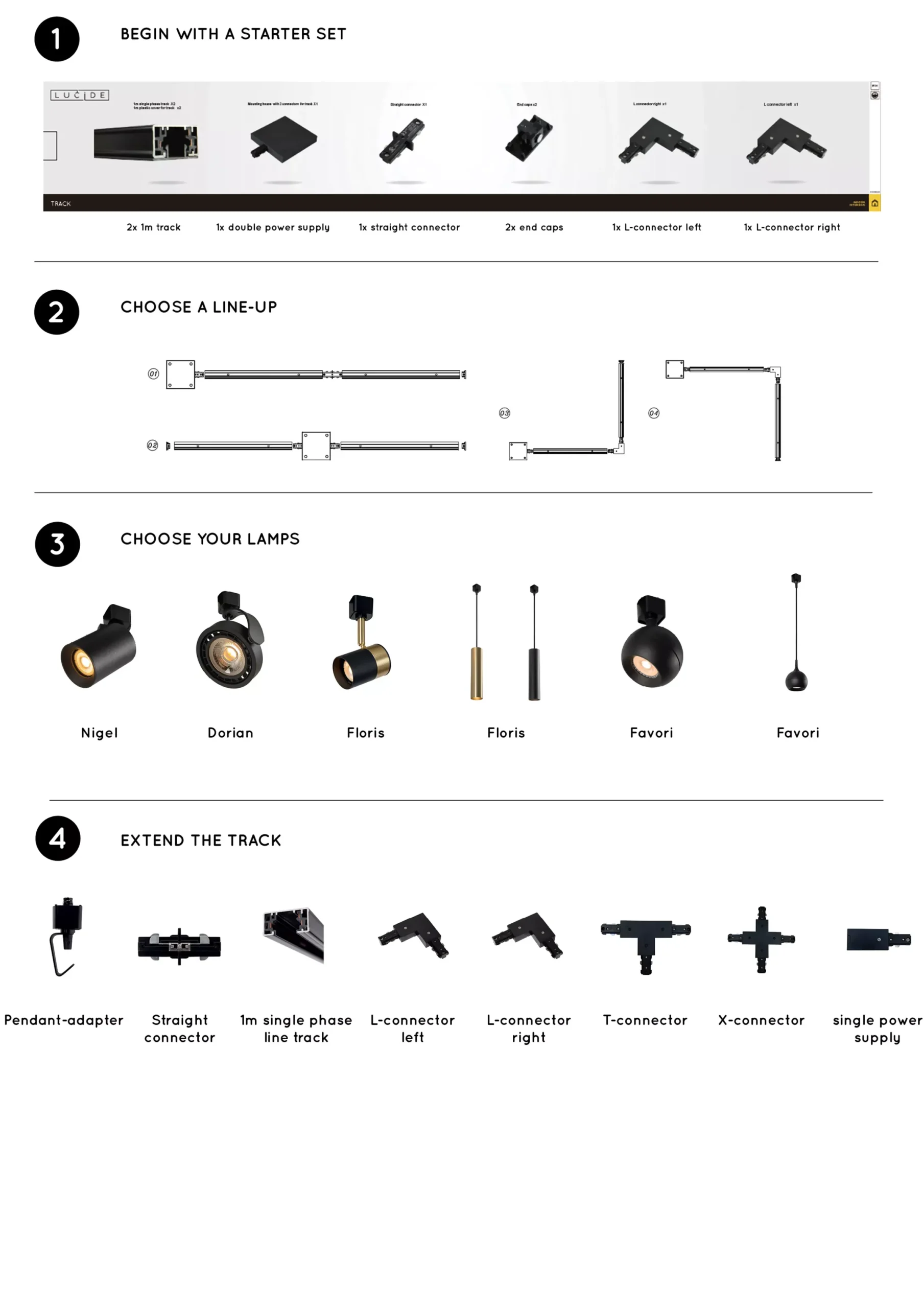 TRACK NIGEL Railspot - 1-fase Railsysteem / Railverlichting - 1xGU10 - Zwart (Uitbreiding)*Lucide Cheap