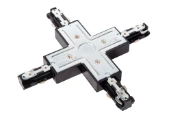 TRACK X-koppelstuk - 1-fase Railsysteem / Railverlichting - Zwart (Uitbreiding)*Lucide New