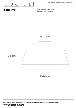 TRIBUTE - Plafonnière - Ø 40 cm - 1xE27 - Beige*Lucide Outlet