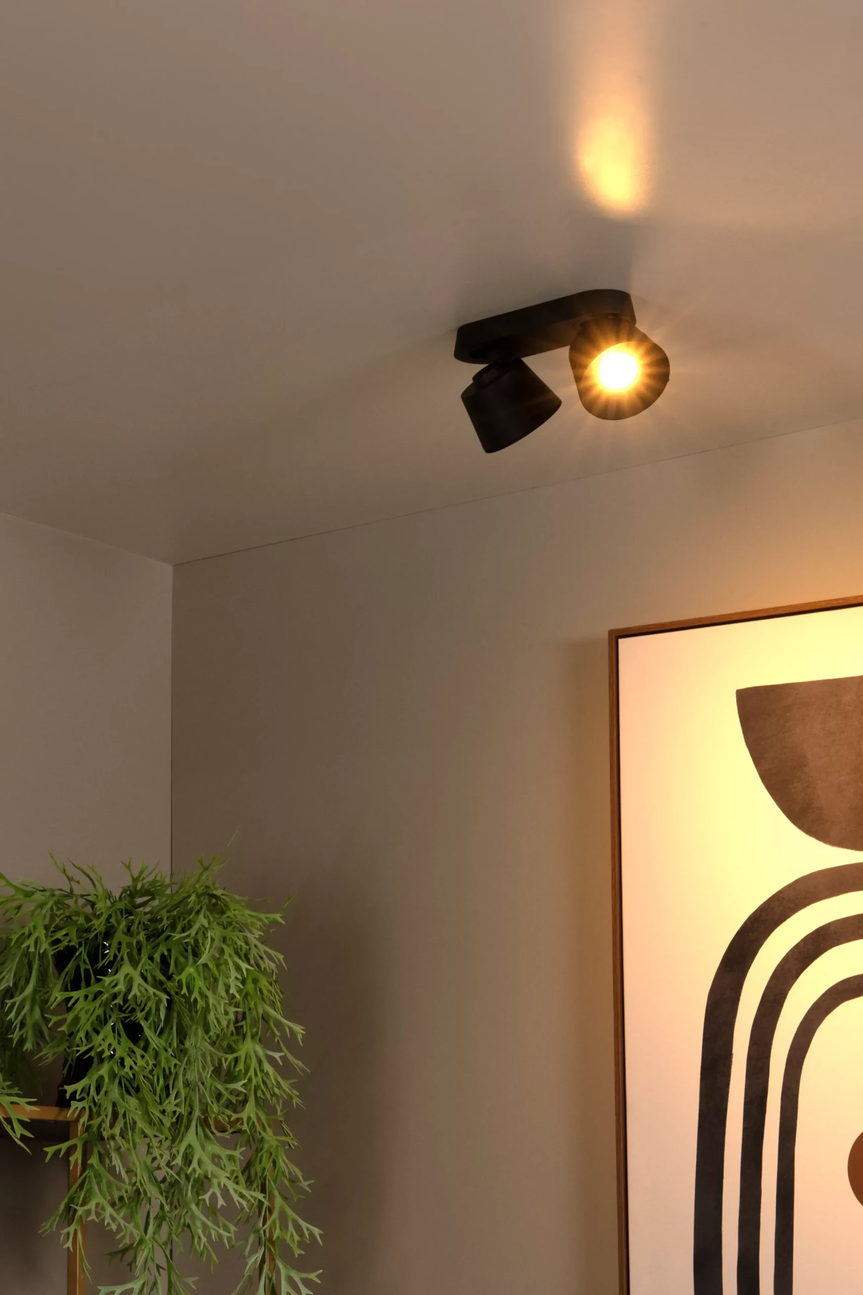TRIGONO - Plafondspot - 2xGU10 - Zwart*Lucide Cheap