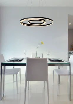TRINITI - Hanglamp - Ø 80 cm - LED Dimb. - 3000K - Zwart*Lucide Sale