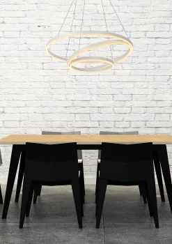 TRINITI - Hanglamp - Ø 80 cm - LED Dimb. - 3000K - Wit*Lucide Fashion