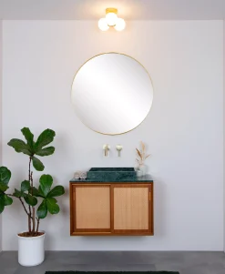 TRUDY - Plafonnière Badkamer - Ø 28 cm - 3xG9 - IP44 - Mat Goud / Messing*Lucide Sale