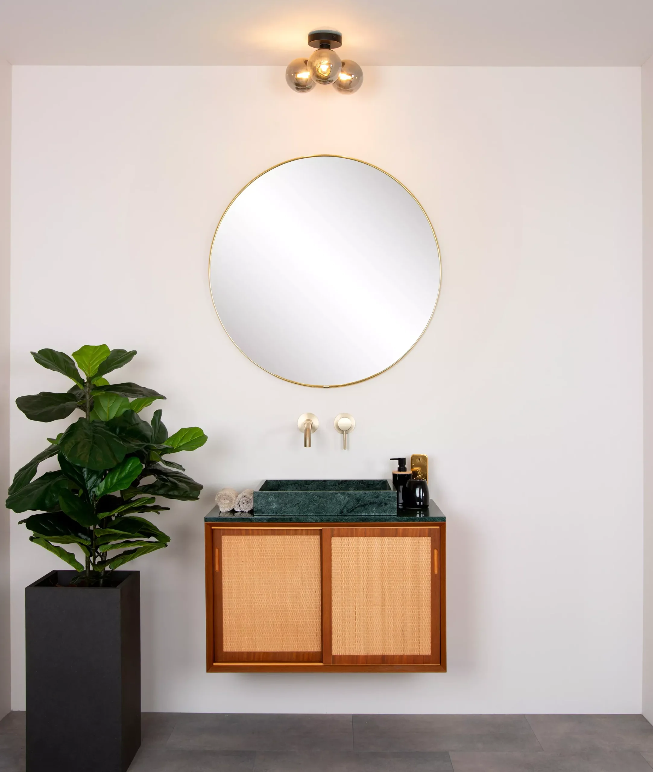 TRUDY - Plafonnière Badkamer - Ø 28 cm - 3xG9 - IP44 - Zwart*Lucide New