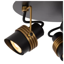 TUNDRAN - Plafondspot - Ø 21 cm - 3xGU10 - Zwart*Lucide New
