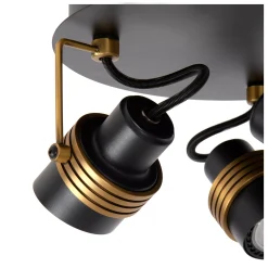 TUNDRAN - Plafondspot - Ø 21 cm - 3xGU10 - Zwart*Lucide New