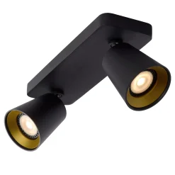 TURNON - Plafondspot - LED Dim to warm - GU10 - 2x5W 2200K/3000K - Zwart*Lucide Flash Sale