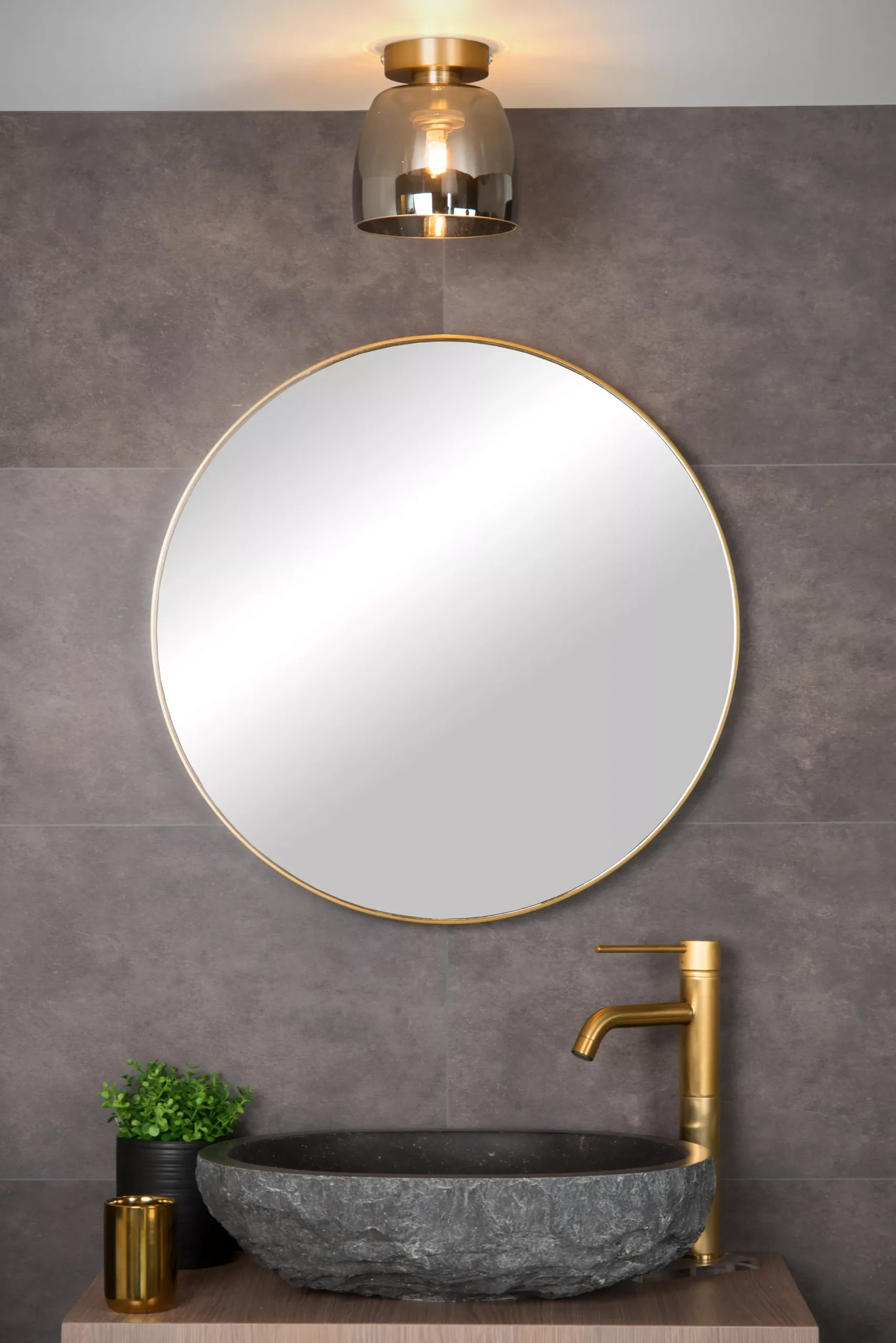 TYLER - Plafonnière Badkamer - Ø 16,1 cm - 1xG9 - IP44 - Mat Goud / Messing*Lucide Outlet