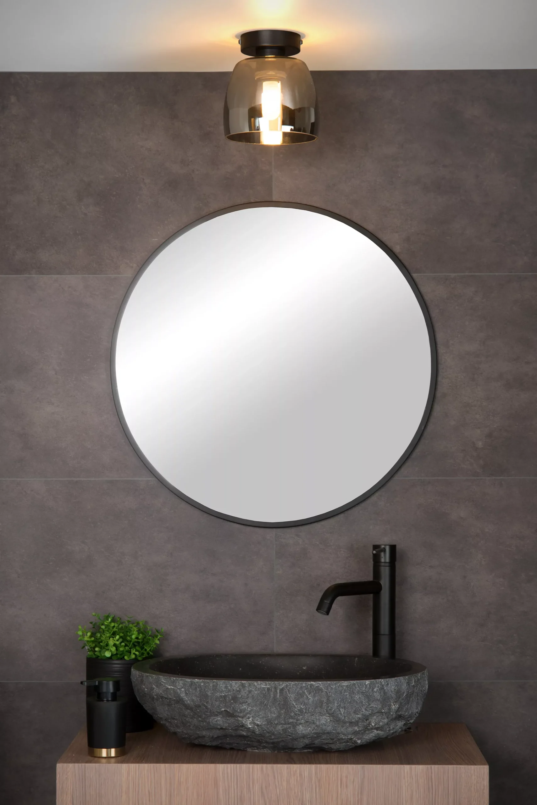 TYLER - Plafonnière Badkamer - Ø 16,1 cm - 1xG9 - IP44 - Zwart*Lucide Hot