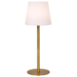 TYON - Oplaadbare Tafellamp Binnen/Buiten - Accu/Batterij - Ø 15 cm - LED Dimb. - IP65 - Mat Goud / Messing*Lucide Cheap