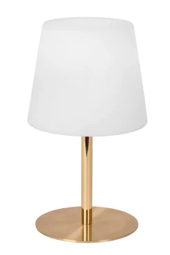 TYON - Oplaadbare Tafellamp Binnen/Buiten - Accu/Batterij - Ø 15 cm - LED Dimb. - IP65 - Mat Goud / Messing*Lucide Cheap