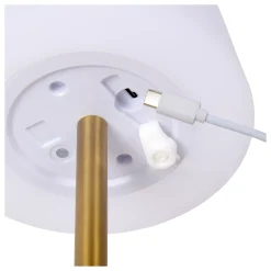 TYON - Oplaadbare Tafellamp Binnen/Buiten - Accu/Batterij - Ø 15 cm - LED Dimb. - IP65 - Mat Goud / Messing*Lucide Cheap