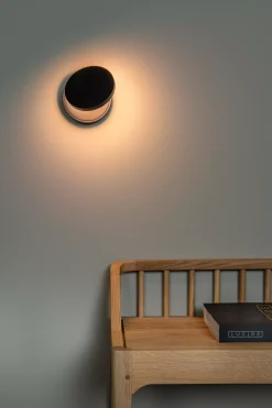 UFOR - Wandlamp - Ø 12 cm - LED Dim to warm - 1800K/3000K - Zwart*Lucide Store