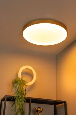 UNAR - Plafonnière - Ø 60 cm - LED 3 StepDim - 1x60W 2700K - Mat Goud / Messing*Lucide Fashion