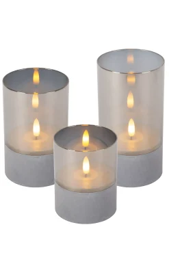 VELAS - Tafellamp - Batterijen - Ø 8 cm - LED - 3x0,2W 2700K - Fumé - Set van 3*Lucide Best Sale