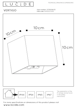 VERTIGO - Oplaadbare Wandlamp Binnen/Buiten - Accu/Batterij - LED Dimb. - 1x6W 2700K - IP54 - Beweging & dag/nacht sensor - Magnetisch - Wit*Lucide Best Sale