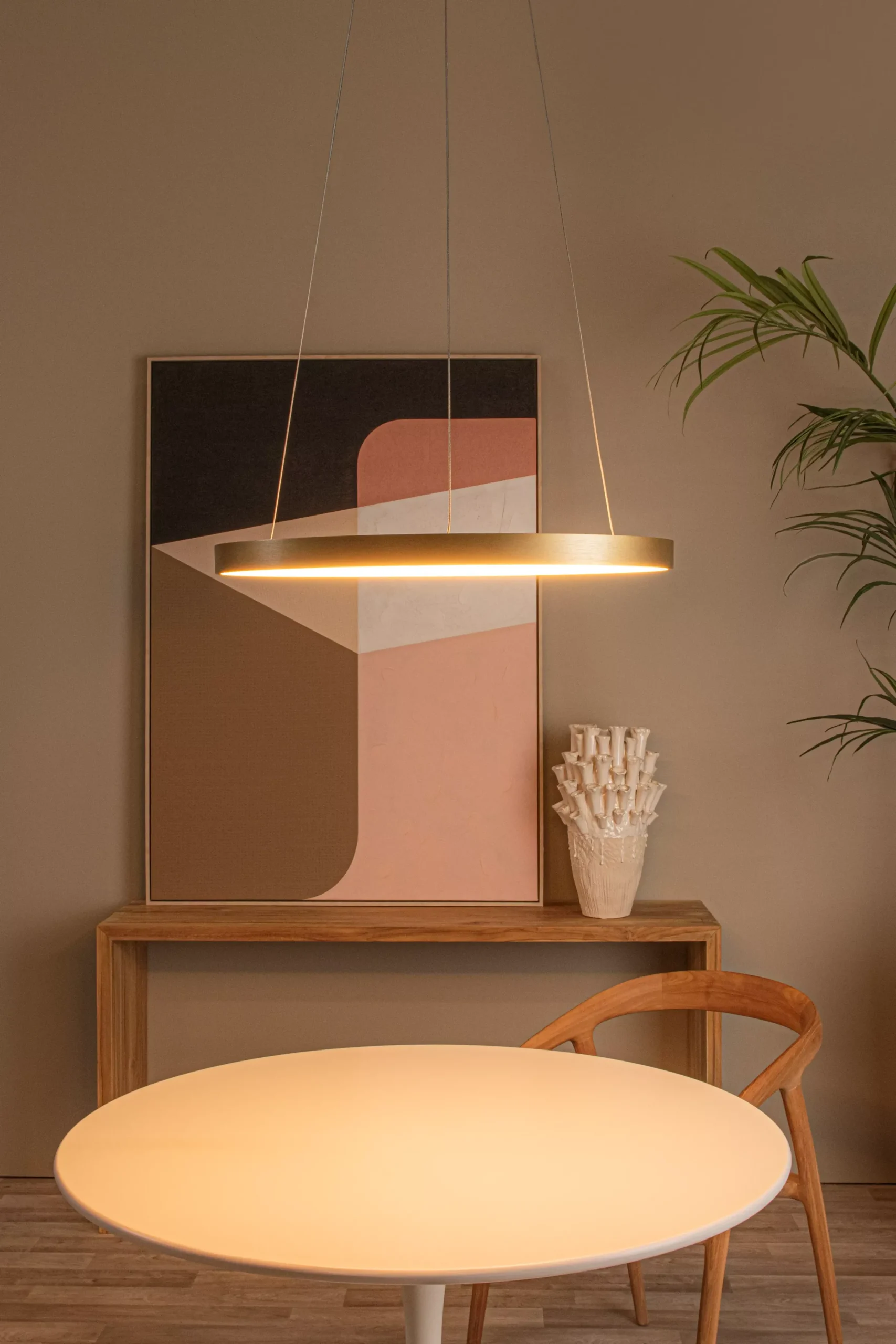 VIDAL - Hanglamp - Ø 58 cm - LED Dimb. - 1x48W 2700K - Mat Goud / Messing*Lucide Discount