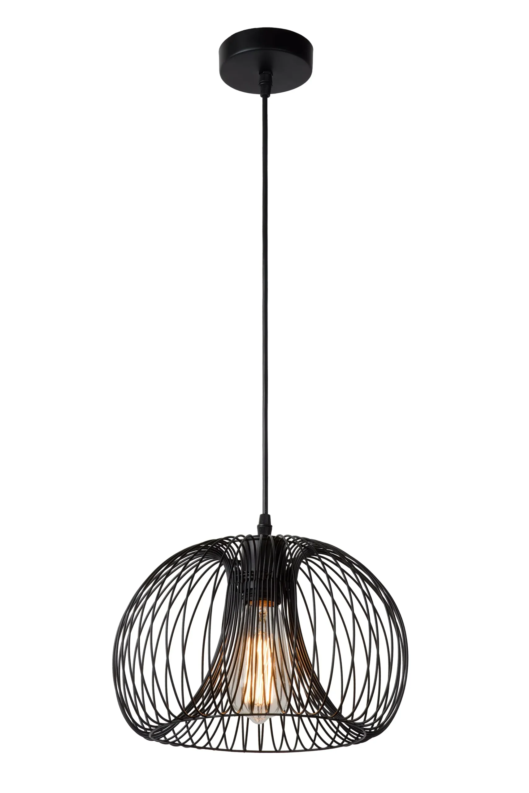 VINTI - Hanglamp - Ø 30 cm - 1xE27 - Zwart*Lucide Online