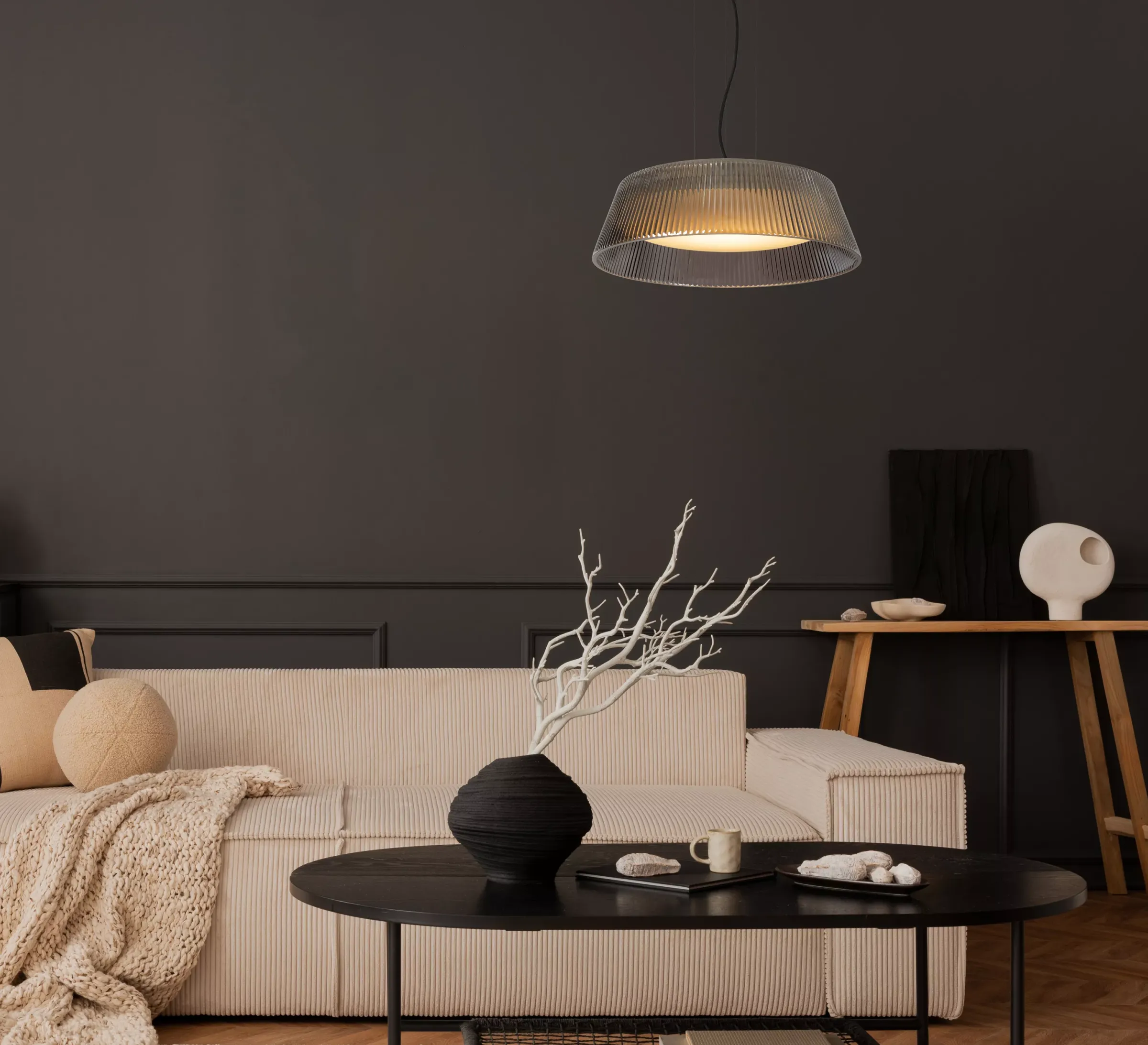 VIXI - Hanglamp - Ø 45 cm - LED - 1x22,6W 2900K - Fumé*Lucide Cheap