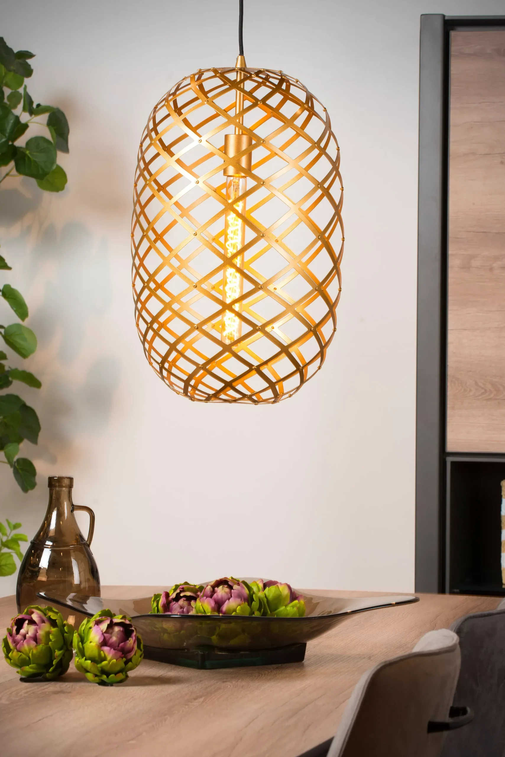 WOLFRAM - Hanglamp - Ø 32 cm - 1xE27 - Mat Goud / Messing*Lucide Cheap