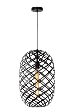 WOLFRAM - Hanglamp - Ø 32 cm - 1xE27 - Zwart*Lucide Sale