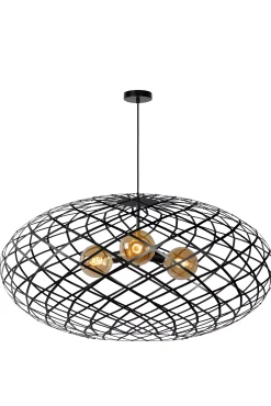 WOLFRAM - Hanglamp - Ø 100 cm - 3xE27 - Zwart*Lucide Cheap